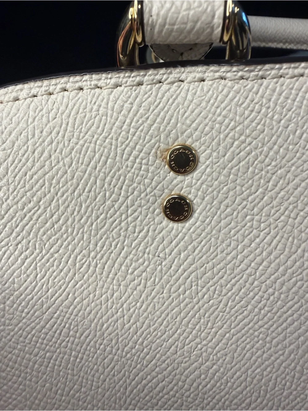 Coach Lillie Carryall in Chalk Crossgrain Leather - Structured Satchel